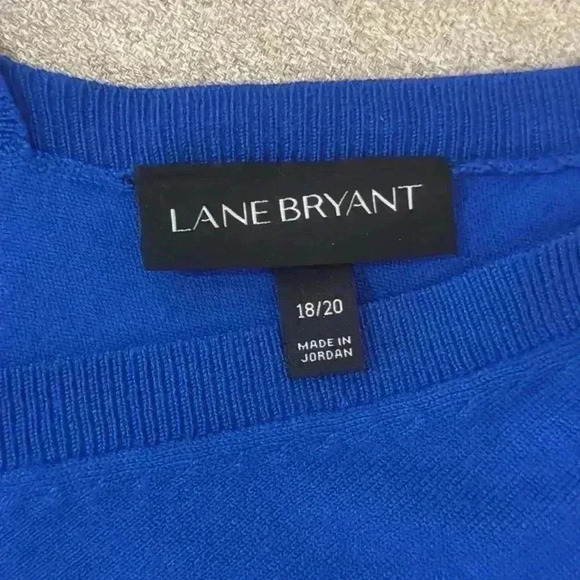 Lane Bryant double v-neck sweater, blue size 18/20, - Picture 4 of 6